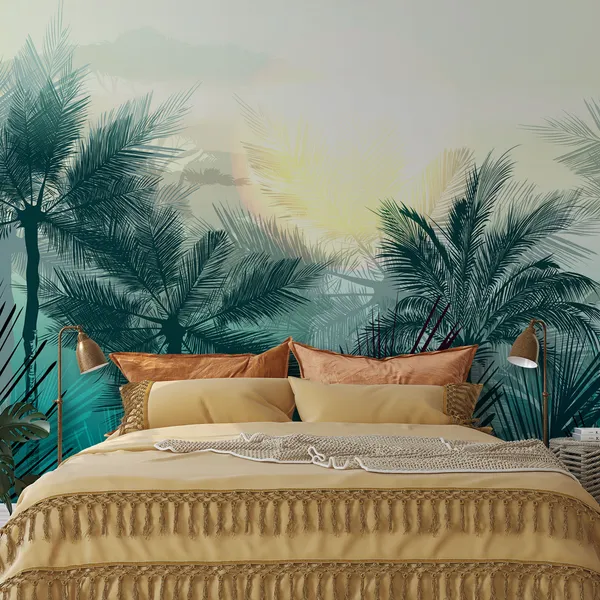 Nature_with_Sun_&_trees_Mural_Wallpaper.