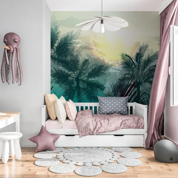 Nature_with_Sun_&_trees_Mural_Wallpaper.