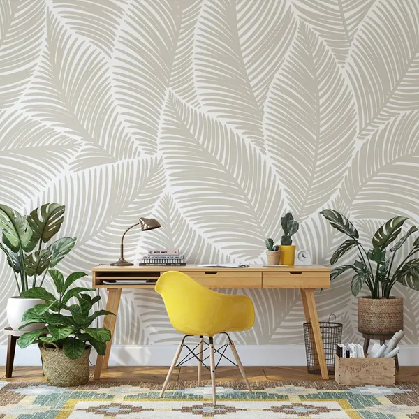Floral_Seamless_Pattern_with_Linear_Leaves_Minimalistic_Design_with_Line_Art_Leaves__Mural_Wallpaper