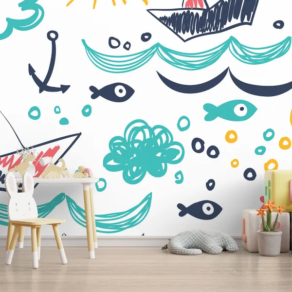 Rıde_summer_clothes_style_art__for_kids_Mural_Wallpaper.