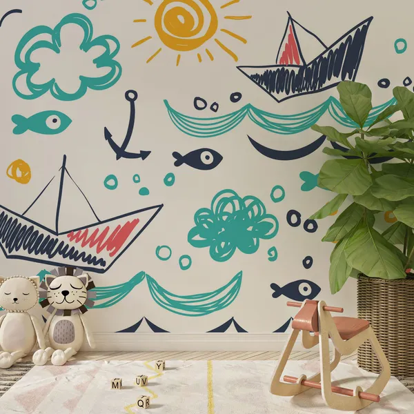 Rıde_summer_clothes_style_art__for_kids_Mural_Wallpaper.