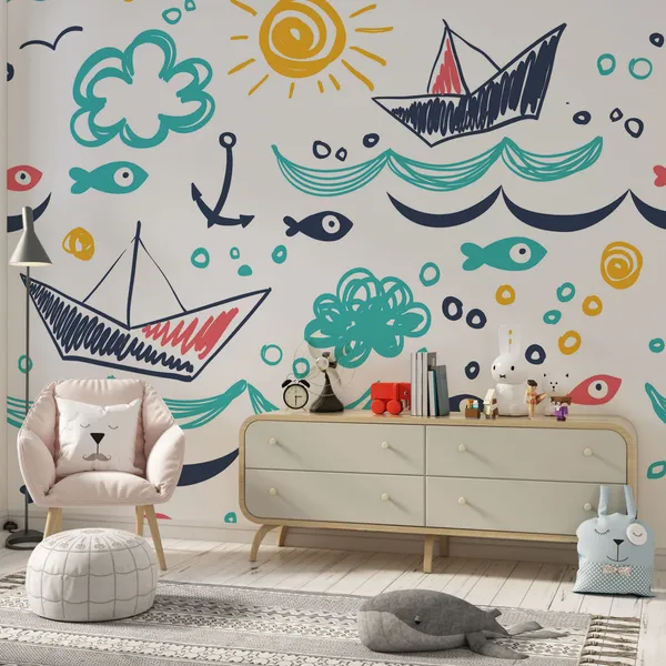 Rıde_summer_clothes_style_art__for_kids_Mural_Wallpaper.