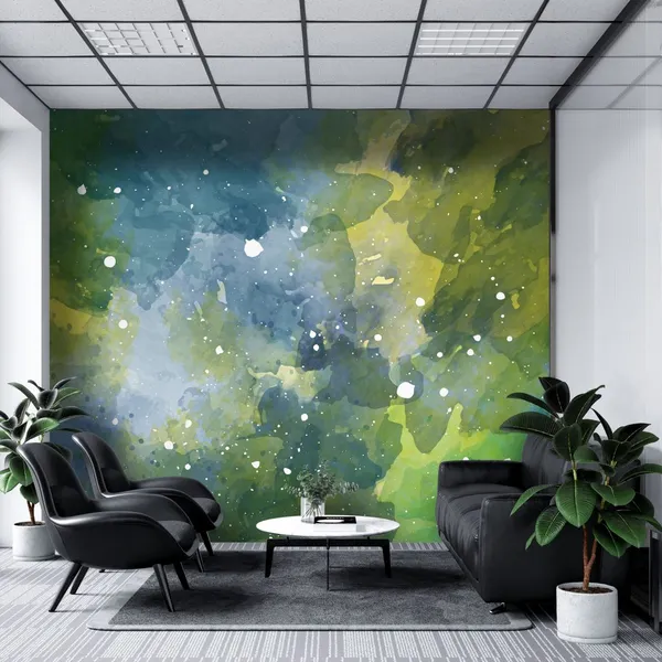 Space_abstract_in__Multicolor_watercolor_Mural_Wallpaper.