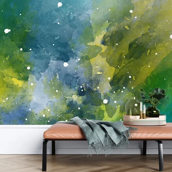 Space_abstract_in__Multicolor_watercolor_Mural_Wallpaper.