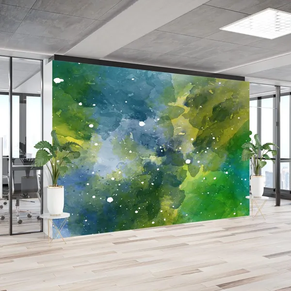 Space_abstract_in__Multicolor_watercolor_Mural_Wallpaper.