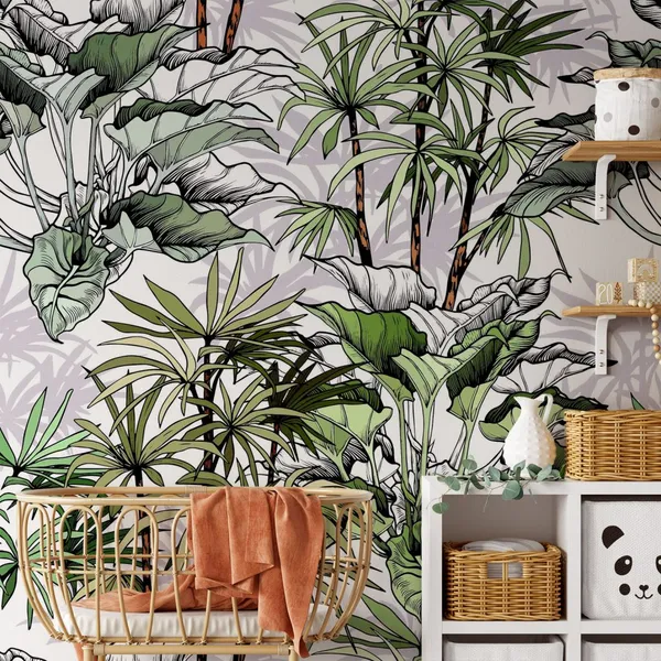 Tropical_foliage_seamless_pattern._Hand_drawn_vector_illustration_on_white_background._Mural_Wallpaper.
