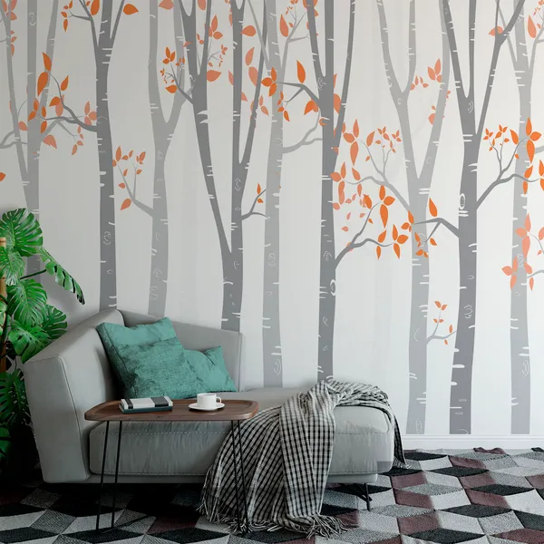 Lovely_tall_birch_trees__Wall_Mural,_PVC_free_Wall_Covering