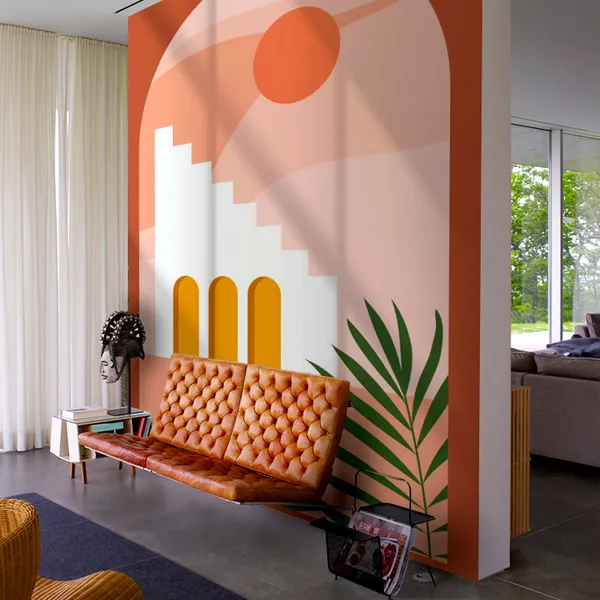 Bohemian_surrealism_with_Green_Leaves_-_Wall_Mural,_PVC_Free,_Wall_Covering