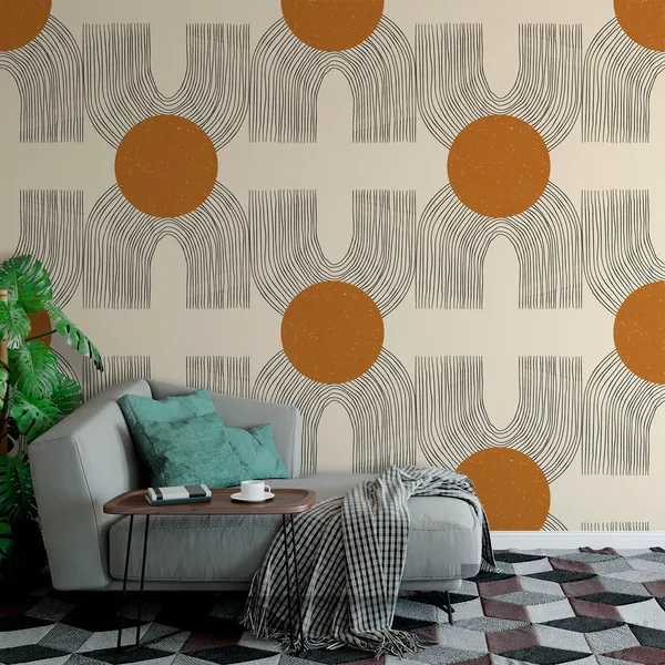 The_Upside_Down_with_Chocolate_color_Dots___Wall_Mural,_PVC_free_Wall_Covering