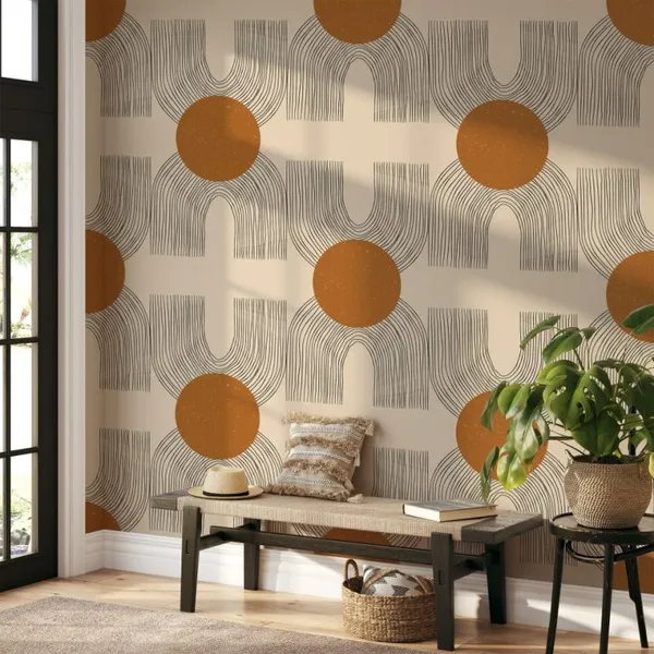 The_Upside_Down_with_Chocolate_color_Dots___Wall_Mural,_PVC_free_Wall_Covering