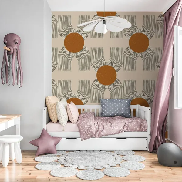 The_Upside_Down_with_Chocolate_color_Dots___Wall_Mural,_PVC_free_Wall_Covering