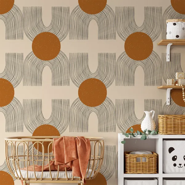 The_Upside_Down_with_Chocolate_color_Dots___Wall_Mural,_PVC_free_Wall_Covering