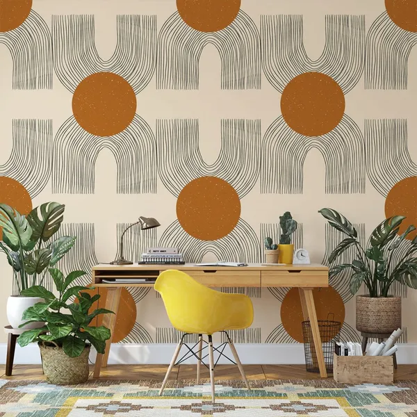 The_Upside_Down_with_Chocolate_color_Dots___Wall_Mural,_PVC_free_Wall_Covering