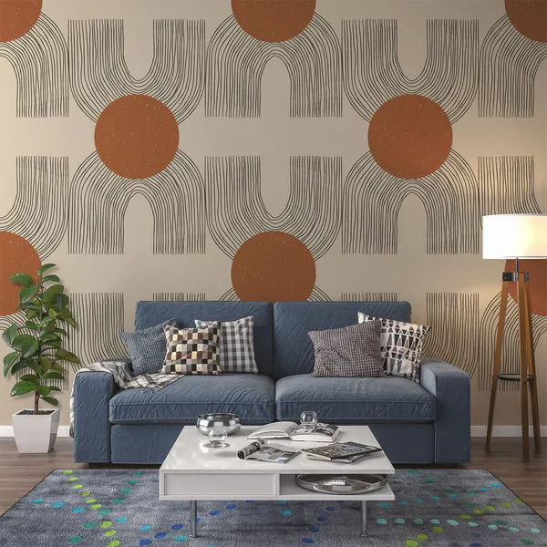 The_Upside_Down_with_Chocolate_color_Dots___Wall_Mural,_PVC_free_Wall_Covering