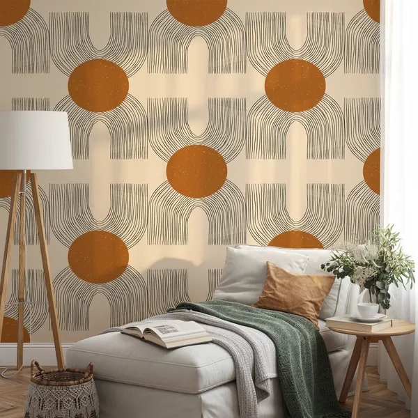 The_Upside_Down_with_Chocolate_color_Dots___Wall_Mural,_PVC_free_Wall_Covering