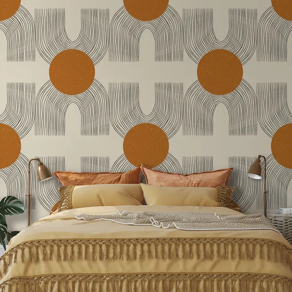 The_Upside_Down_with_Chocolate_color_Dots___Wall_Mural,_PVC_free_Wall_Covering