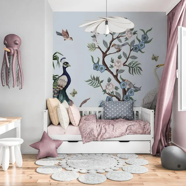 Jungle_Landscape_With_Birds_&__Peacock_wall_mural