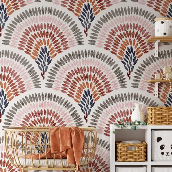 Seamless_wavy_pattern_Seigaiha_Print_in_polka_Dot_style,_Grunge_texture_Wallpaper