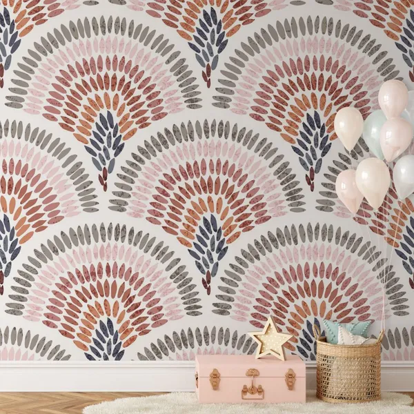 Seamless_wavy_pattern_Seigaiha_Print_in_polka_Dot_style,_Grunge_texture_Wallpaper