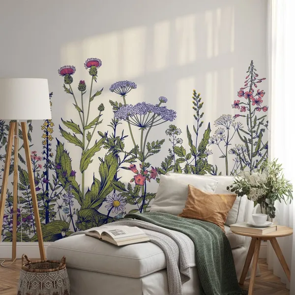 Vector_seamless_floral_border,_Herbs_and_wild_flowers,_Botanical_Illustration_engraving_style_Colorful.