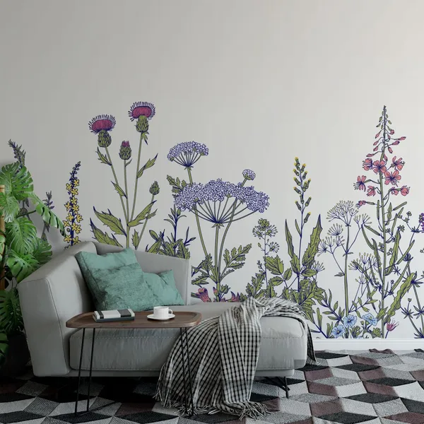 Vector_seamless_floral_border,_Herbs_and_wild_flowers,_Botanical_Illustration_engraving_style_Colorful.