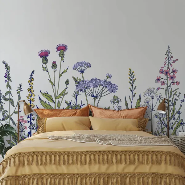 Vector_seamless_floral_border,_Herbs_and_wild_flowers,_Botanical_Illustration_engraving_style_Colorful.