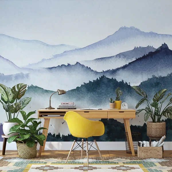 Beautiful_Mountains_black_and_white_watercolor_Mural_Wallpaper.
