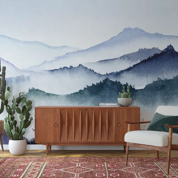 Beautiful_Mountains_black_and_white_watercolor_Mural_Wallpaper.