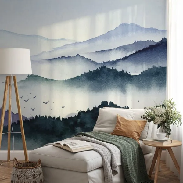 Beautiful_Mountains_black_and_white_watercolor_Mural_Wallpaper.