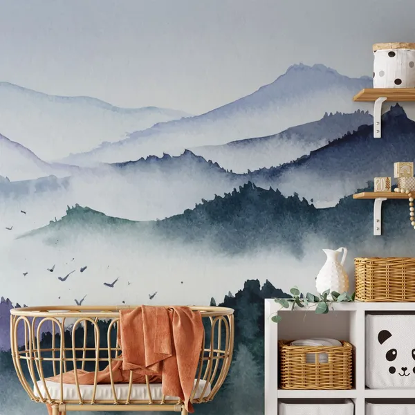 Beautiful_Mountains_black_and_white_watercolor_Mural_Wallpaper.