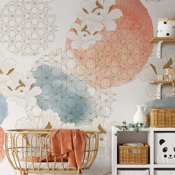 Crane_birds_vector._Japanese_background_with_watercolor_texture._Oriental_natural_wave_pattern_with_floral_decoration_banner_design_in_vintage_style._Peony_floral_pattern_element_Mural_Wallpaper.