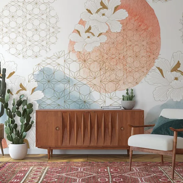 Crane_birds_vector._Japanese_background_with_watercolor_texture._Oriental_natural_wave_pattern_with_floral_decoration_banner_design_in_vintage_style._Peony_floral_pattern_element_Mural_Wallpaper.