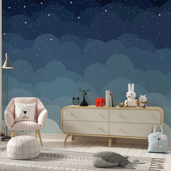 Blue_star_sky_with_Multiple_stars_Mural_Wallpaper.
