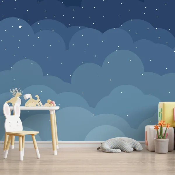 Blue_star_sky_with_Multiple_stars_Mural_Wallpaper.