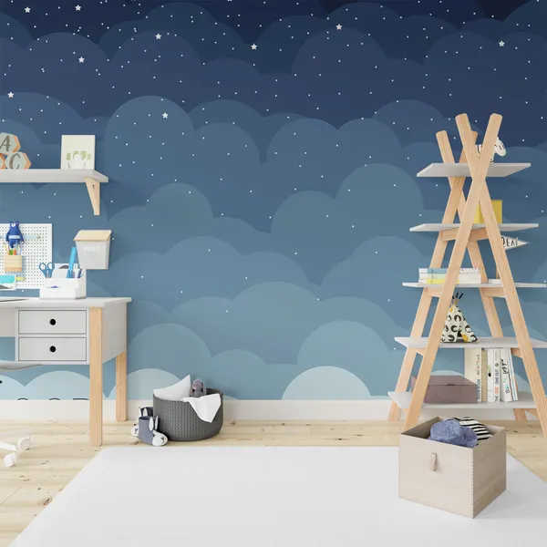 Blue_star_sky_with_Multiple_stars_Mural_Wallpaper.