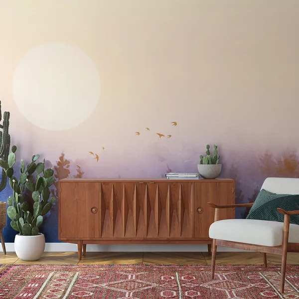 The_Early_Morning_Sun_With_Beautiful_Nature_&_Birds_Mural_Wallpaper.