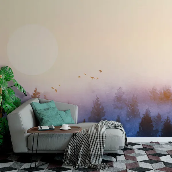 The_Early_Morning_Sun_With_Beautiful_Nature_&_Birds_Mural_Wallpaper.