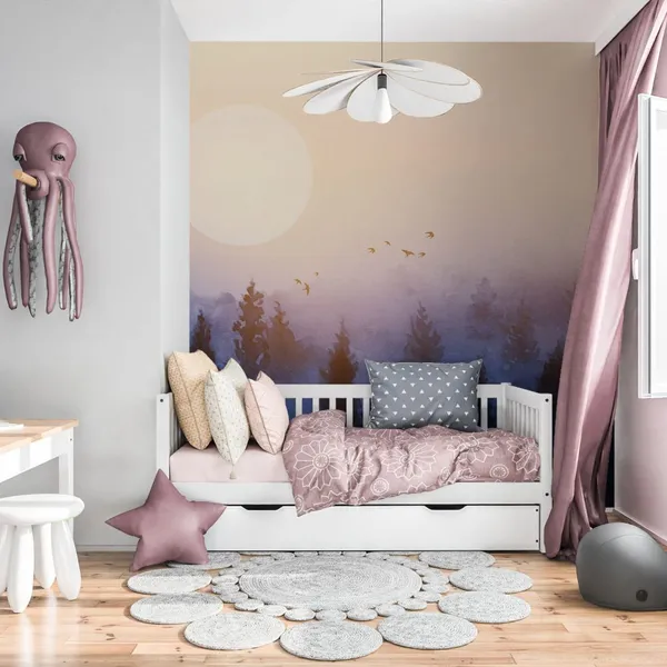 The_Early_Morning_Sun_With_Beautiful_Nature_&_Birds_Mural_Wallpaper.
