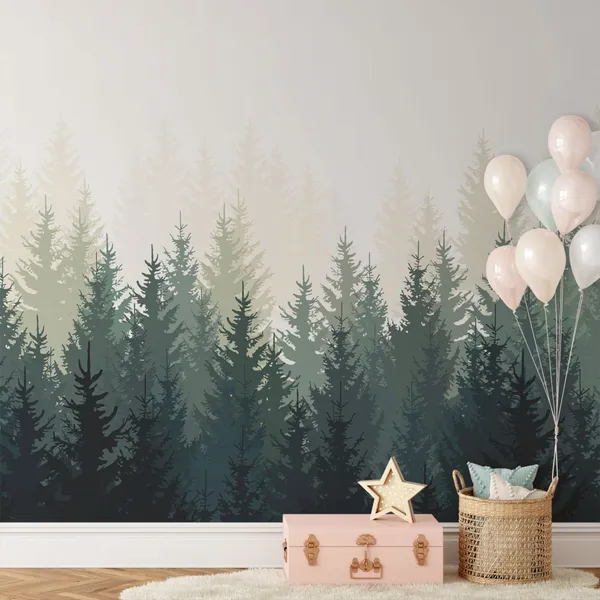 Seamless_wild_forest_Greenish__background_or_landscape_with_pine,_coniferous_and_christmas_tree._Vintage_fir_tree_and_pine_mountain_forest.