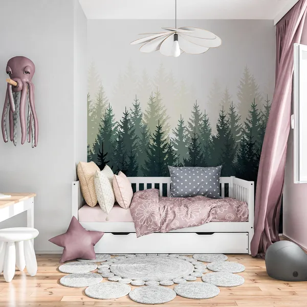 Seamless_wild_forest_Greenish__background_or_landscape_with_pine,_coniferous_and_christmas_tree._Vintage_fir_tree_and_pine_mountain_forest.