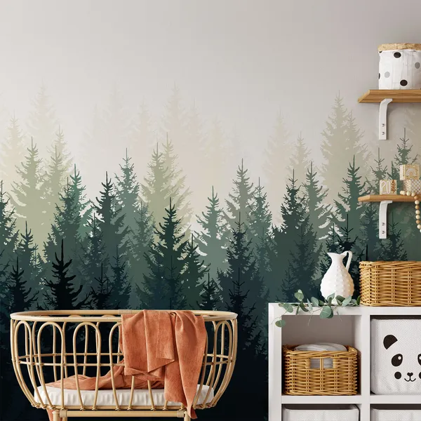 Seamless_wild_forest_Greenish__background_or_landscape_with_pine,_coniferous_and_christmas_tree._Vintage_fir_tree_and_pine_mountain_forest.