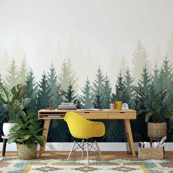 Seamless_wild_forest_Greenish__background_or_landscape_with_pine,_coniferous_and_christmas_tree._Vintage_fir_tree_and_pine_mountain_forest.