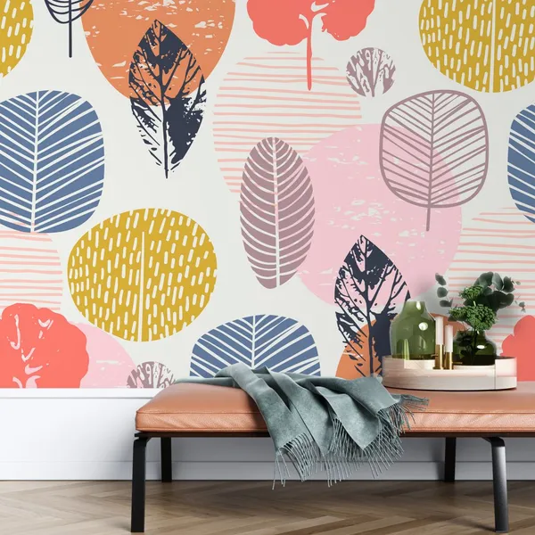 Abstract_autumn_seamless_pattern_with_leaves._Vector_background_for_various_surface._Trendy_hand_drawn_textures._Mural_Wallpaper.