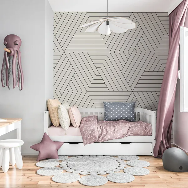 Vector_seamless_pattern._Modern_stylish_texture._Repeating_geometric_tiles._Linear_grid_with_striped_rhombuses_that_form_hexagonal_stars_Mural_Wallpaper.