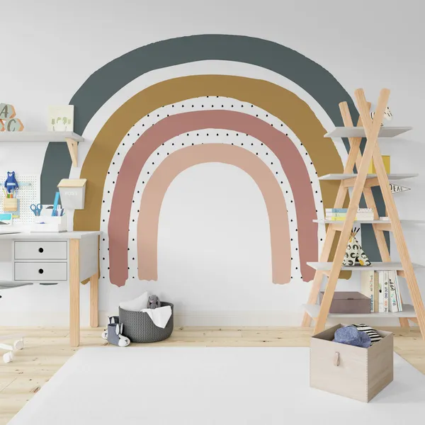 Cute_rainbow_clipart._Children's_illustration_Mural_Wallpaper.