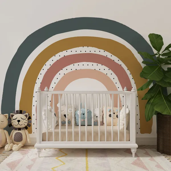 Cute_rainbow_clipart._Children's_illustration_Mural_Wallpaper.
