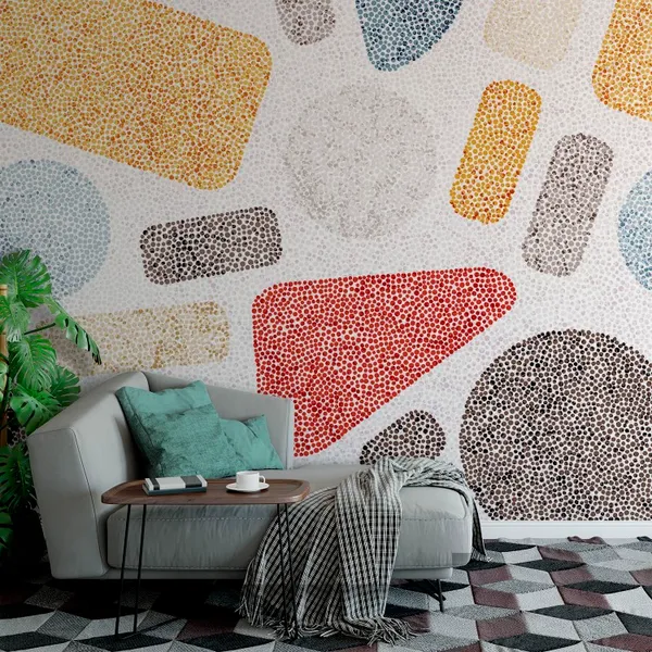 Seamless_embroidery_pattern_in_polka_dot_style._Grunge_texture._Abstract_geometric_ornament._Punch_needle_embroidery,_handmade,_carpet_print._Vector_illustration._Mural_Wallpaper.