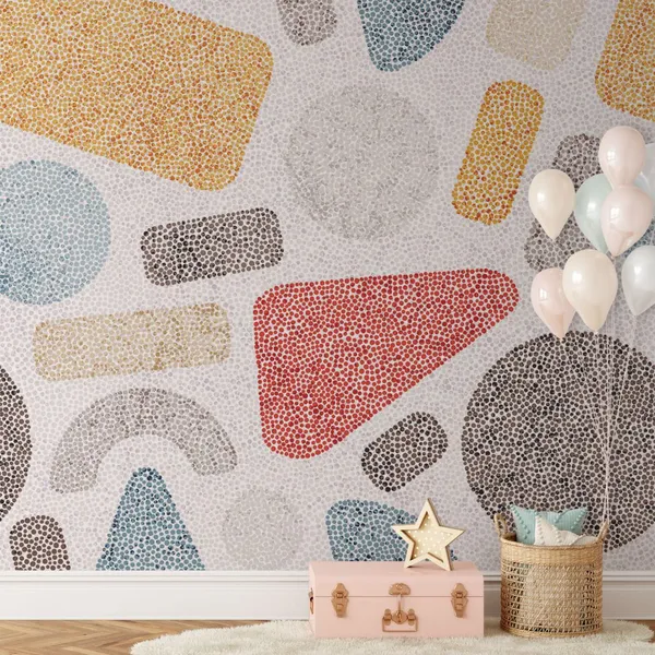 Seamless_embroidery_pattern_in_polka_dot_style._Grunge_texture._Abstract_geometric_ornament._Punch_needle_embroidery,_handmade,_carpet_print._Vector_illustration._Mural_Wallpaper.