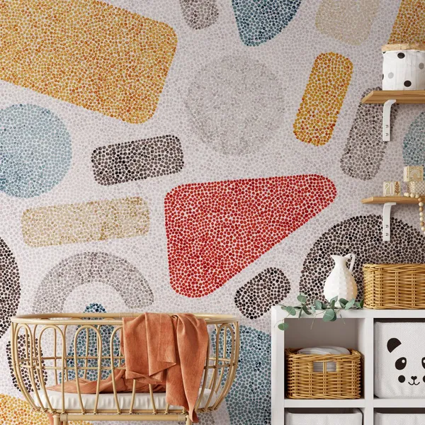 Seamless_embroidery_pattern_in_polka_dot_style._Grunge_texture._Abstract_geometric_ornament._Punch_needle_embroidery,_handmade,_carpet_print._Vector_illustration._Mural_Wallpaper.