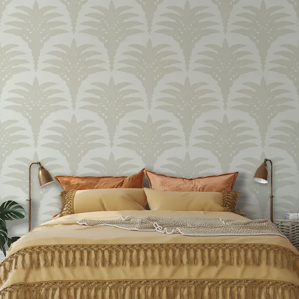 Beautiful__Silver__Floral____Wall_Mural,_Pvc_Free_Wall_Covering